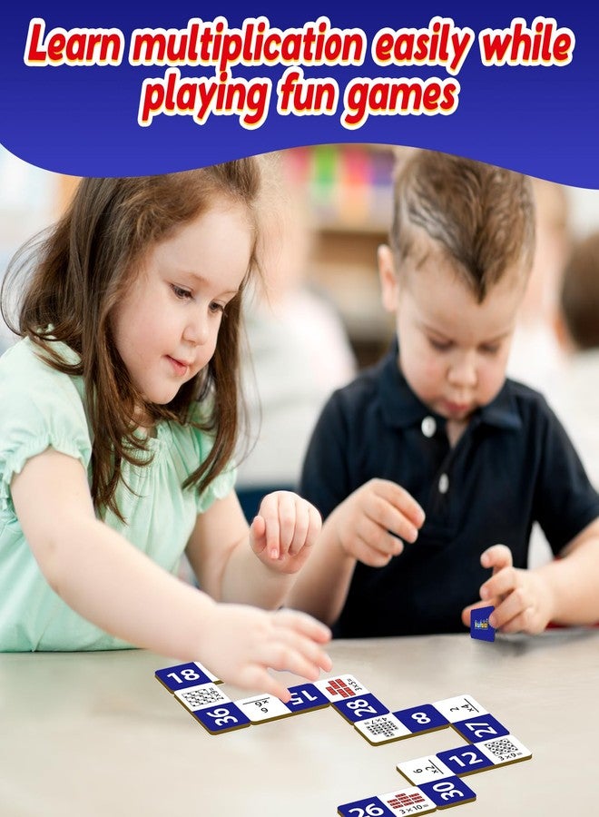 Kasfalci Multiplication Dominoes Set,Math Manipulatives Games for Kids,Counting Toy,Learning Games,Preschool Learning Activities,Homeschool Supplies,Kindergarten Classroom Must Haves,1st 2nd 3rd Grade - Image 2